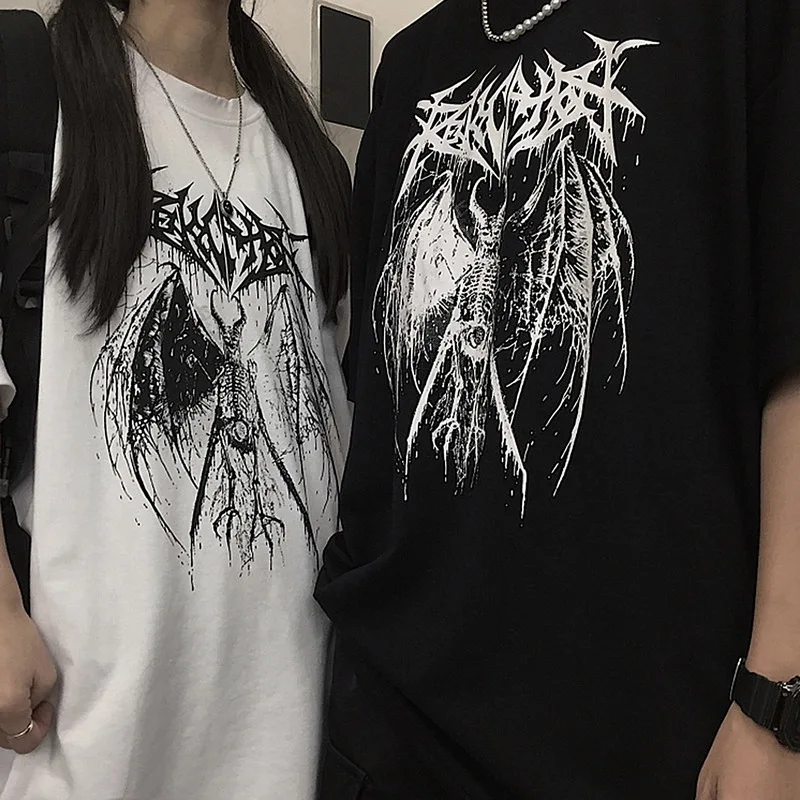 Футболка Y2K женская оверсайз в готическом стиле топ Харадзюку винтажная тенниска