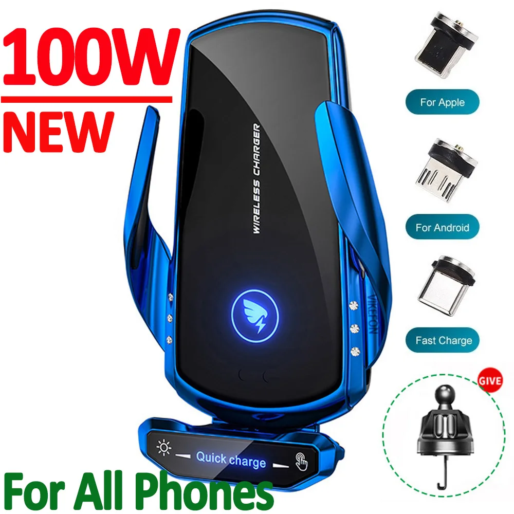 

Car Wireless Charger 100W QI Magnetic Car Chargers For / / Xiaomi Infrared Induction Car Phone Holder Fast Charging