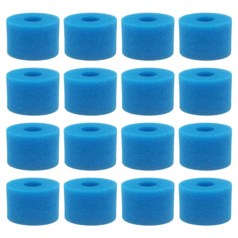 

New 32Pc For Intex Pure Spa Reusable Washable Foam Hot Tub Filter Cartridge S1 Type