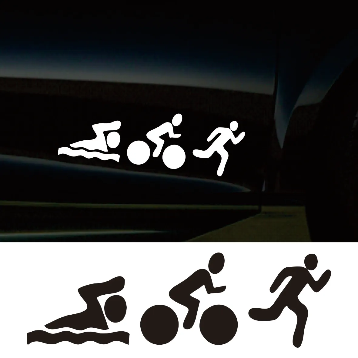 Автомобильная наклейка для триатлона подходящая плавания езды на велосипеде и
