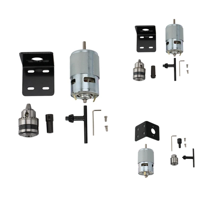 

775 Motor DC 12V Lathe Press 775 Motor With Miniature Hand Drill Chuck And Mounting Bracket