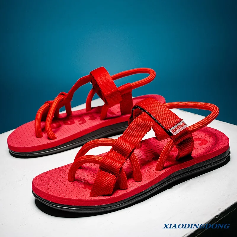 

Roman Style Red Sandals Men Flip Flops Trendy Men's Goth Sandals Lightweight Comfortable Summer Sandals Beach sandalias hombre