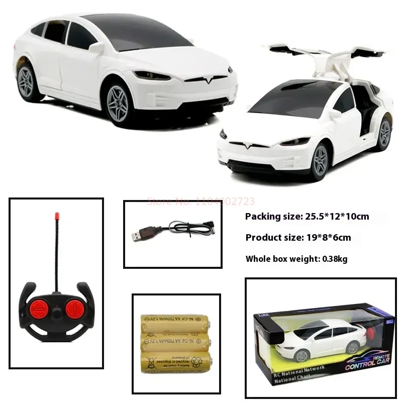 1:24 Tesla Rc Car 4-канальный автомобиль с дистанционным управлением и подсветкой