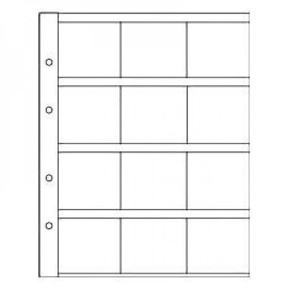 10 штук! Лист для монет на 12 ячеек c клапанами Optima СССР Россия листы аксессуары -