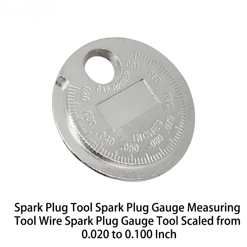 

Spark plug gap measuring tool metric and British coin type spark plug gauges