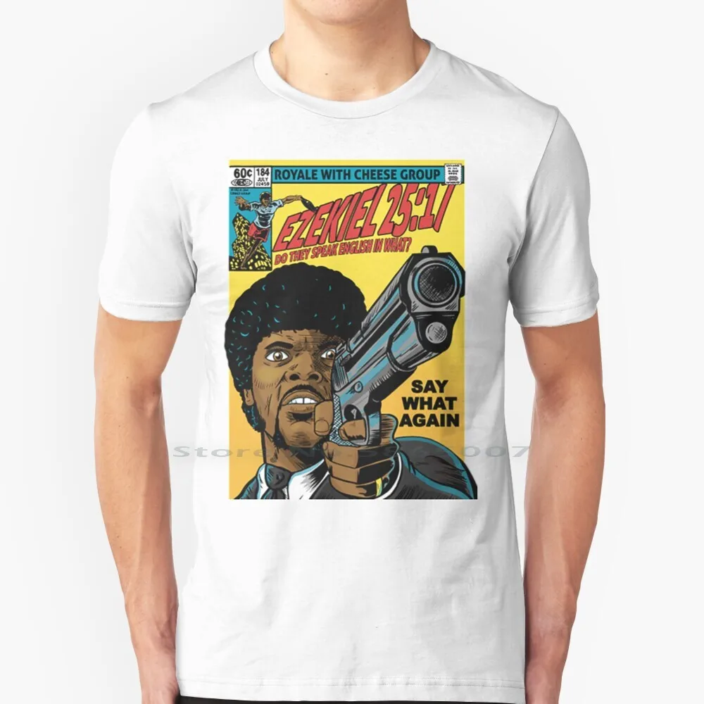 

Футболка из 100% хлопка с изображением эзикиеля, 25: 17, костюм из комиксов эзикиеля Фрэнка Миллера, пистолета, юмора Джулс виннфилда, сэмюля, Л-Д...