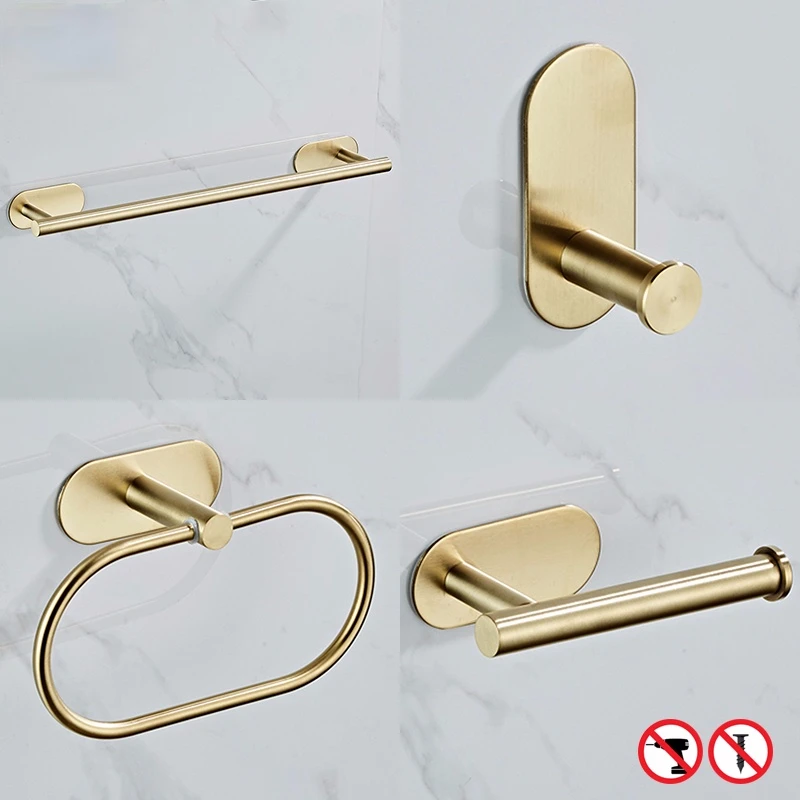 

Ellen Badkamer Hardware Set Geborsteld Goud Gewaad Haak Handdoek Bar Toiletrolhouder Bad Badkamer Accessoires EL1001G