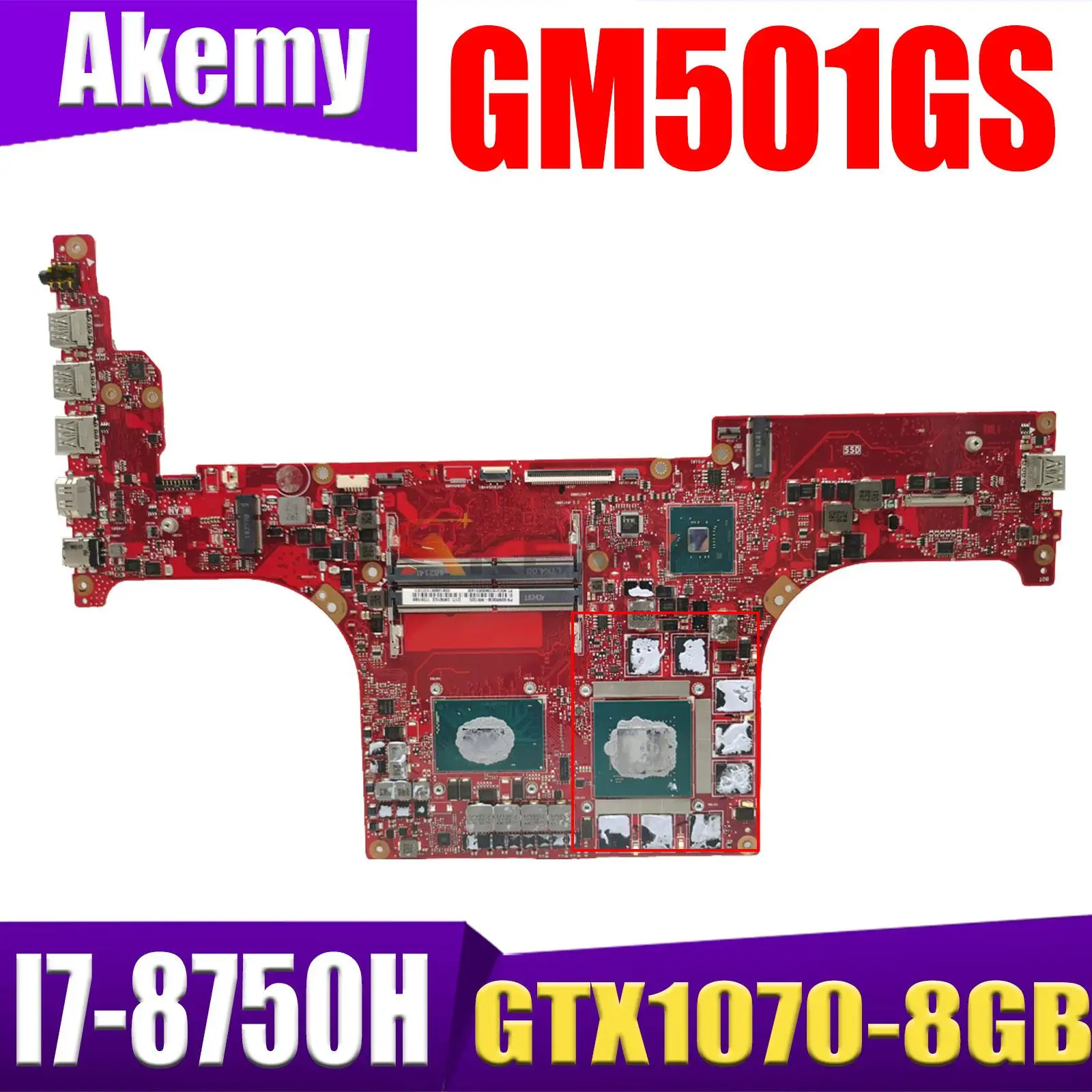 

GM501GS Laptop Motherboard For ASUS ROG GM501GM MW501GS Notebook Orginal Mainboard W/I7-8750H GTX1070-8GB GTX1060-6G Exchange!