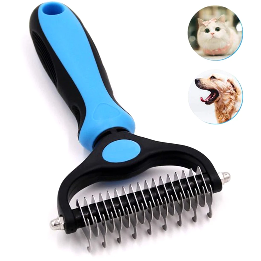 

Универсальная профессиональная расческа для собак и кошек, расческа для вычесывания домашних питомцев, расческа для небезболезненного ниж...
