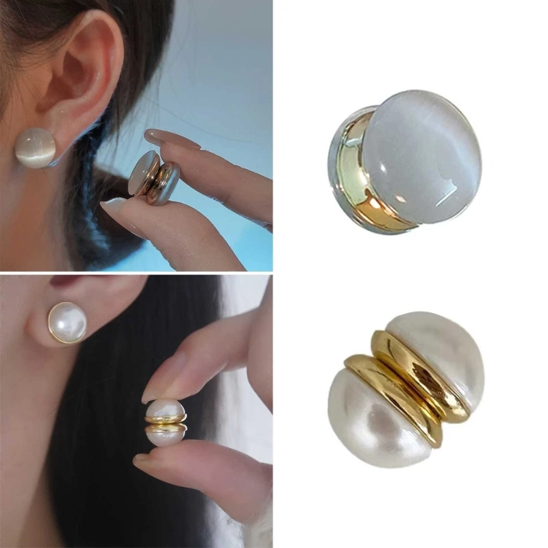 Корейские модные магнитные серьги с камнем кошачий глаз для женщин трендовые