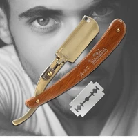 1p stainless steel folding shave knife handle beard straight razor hair dressing tool men manual convenience hair trimmer shaver