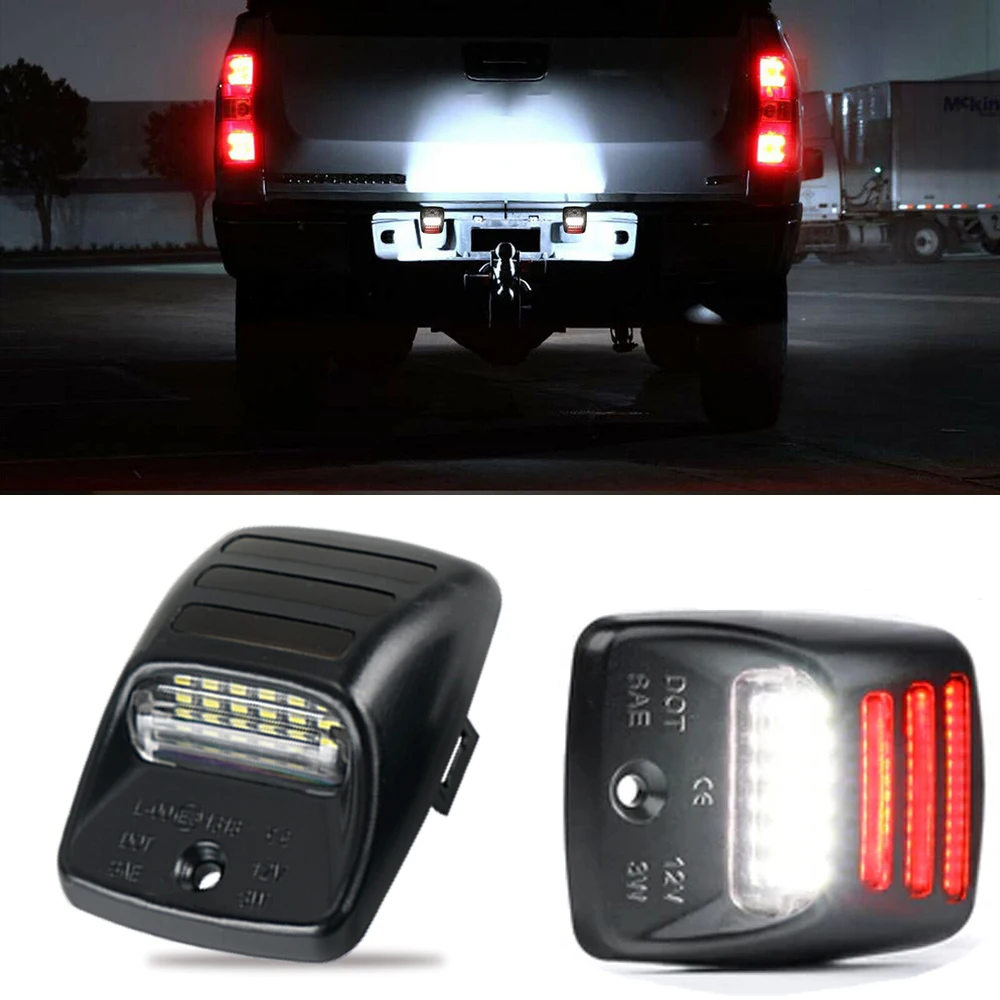 2pcs Red White For Toyota Tacoma 2005-2015 Tundra 2000-2013 Canbus LED Car Number License Plate Lights Lamp Accessories