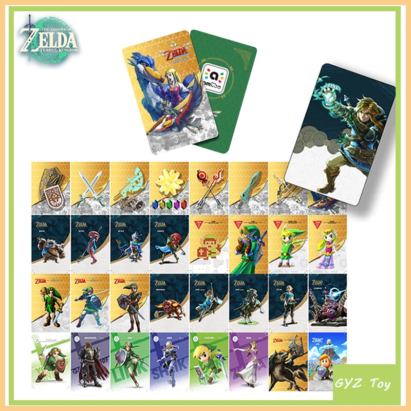 

38/26pcs Zelda Amiibo Nfc Gaming Chip The Legend Of Zelda: Tears Of Kings Zelda Ghost Excalibur Gear Item Card Switch Kids Gift