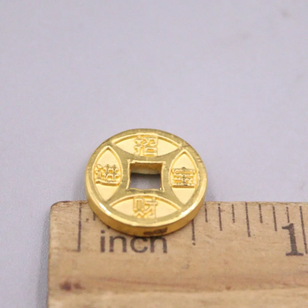 1 шт. настоящий чистый 999 желтые золотые бусины 24K Счастливый 3D Герой богатый