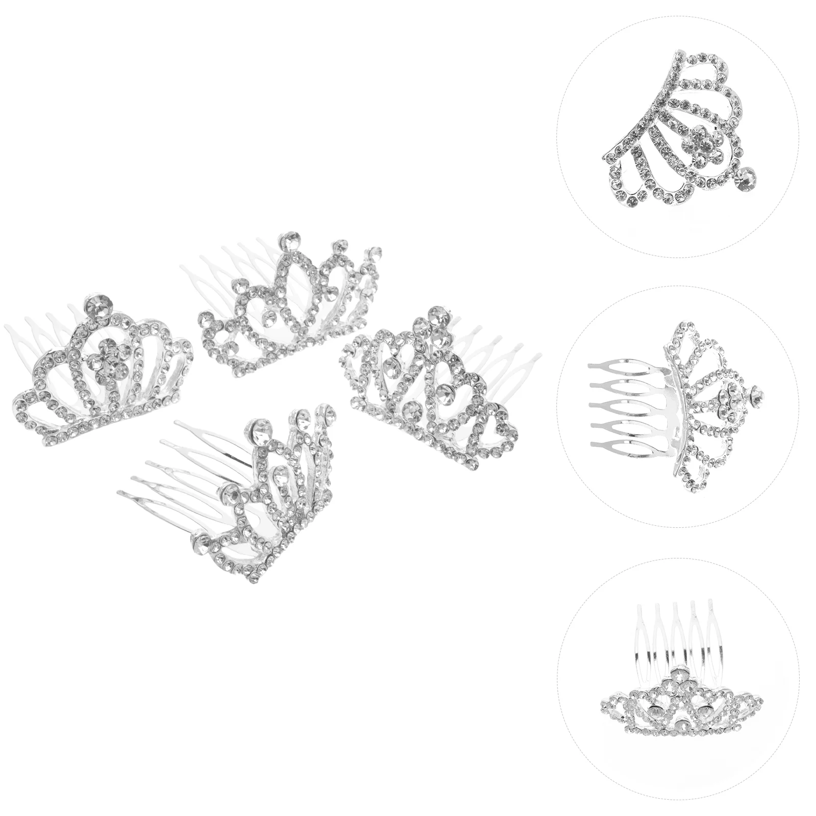 

4pcs Tiara Comb Comb Tiara Small Hair Comb for Hair Accessories