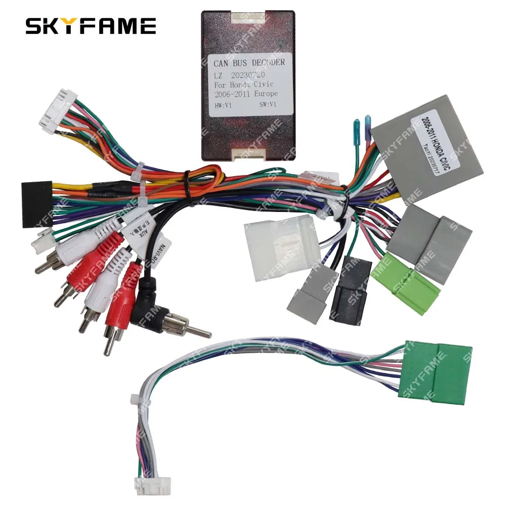 

Автомобильный 16-контактный адаптер для подключения проводки SKYFAME, декодер Canbus, кабель питания для Android-радио для Honda Civic Hatchback 5D