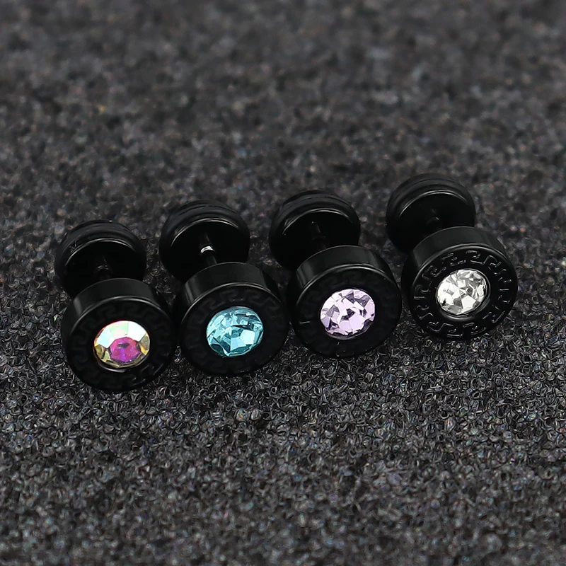 Серьги из нержавеющей стали с фианитами для мужчин и женщин ювелирные украшения