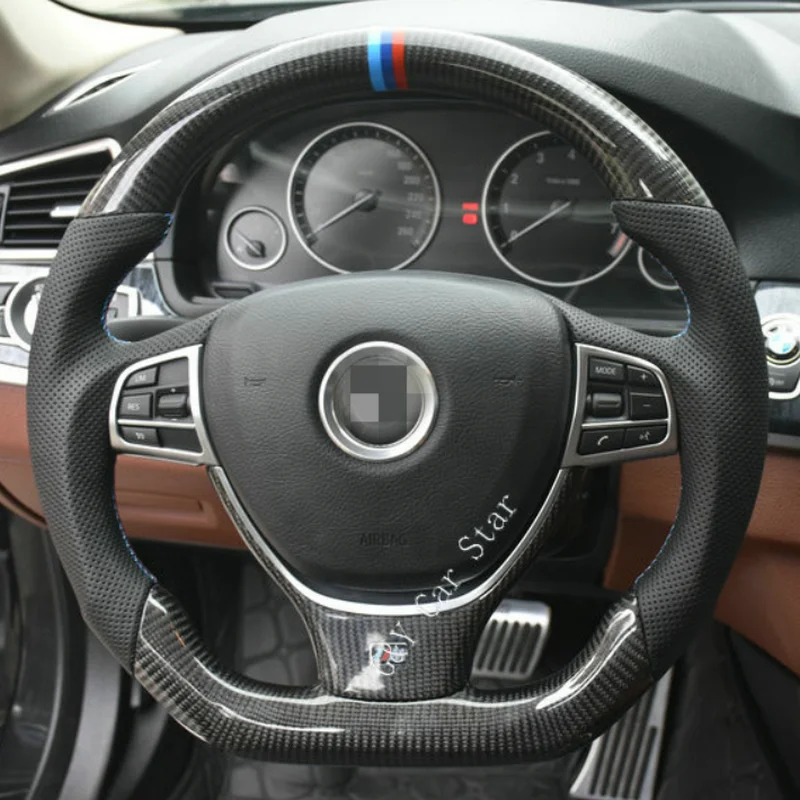 

100% Real Carbon Fiber Car Steering Wheel For BMW F10 F11With Silver Trim
