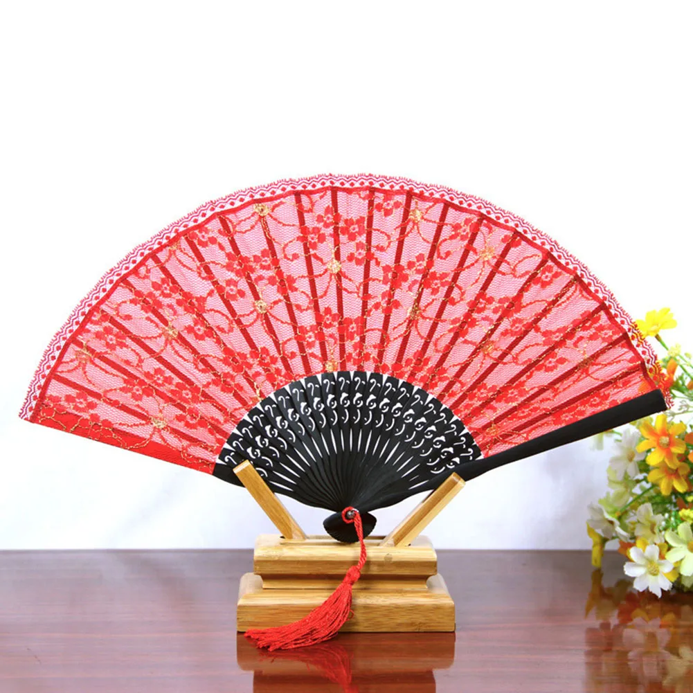Ретро Кружевной Складной Веер Классический Китайский Бамбуковый Ручной