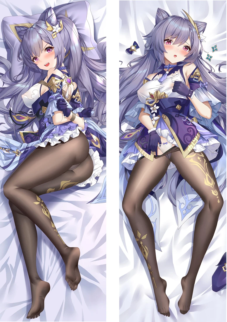 

Game Genshin Impact Keqing Pillow Case Cosplay Hugging Body Pillow Cover Home Bedding Anime Dakimakura Pillowcase Peach Skin