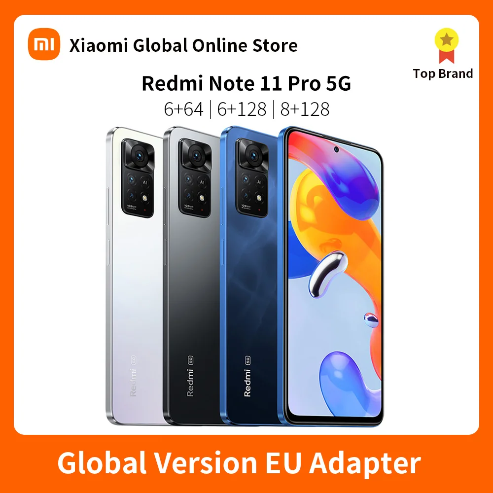 Xiaomi Redmi Note 11 Pro 5G Snapdragon 695 108MP Camera 67W Turbo Charging 5000mAh New Smartphone Global Version