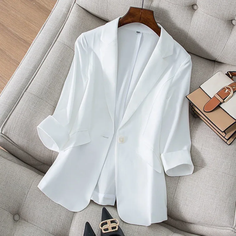 Blazer for Women 2023 Spring and Autumn New Temperament Blazer Women Slim Fit Solid Color Jackets for Women