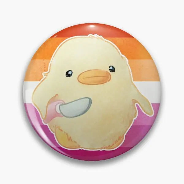 

Lesbian Pride Duck With Knife Customizable Soft Button Pin Hat Jewelry Brooch Fashion Gift Collar Women Lapel Pin Funny Cartoon