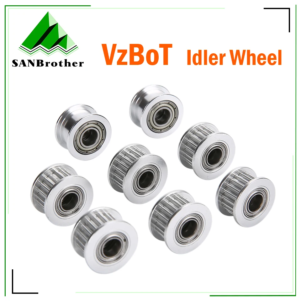 

1Set 20T VzBoT GT2 Idler Kit Aluminium Timing Pulley 20 Tooth Wheel Bore 5mm For 2GT Gates Timing Belt 6MM 3D Printer Parts