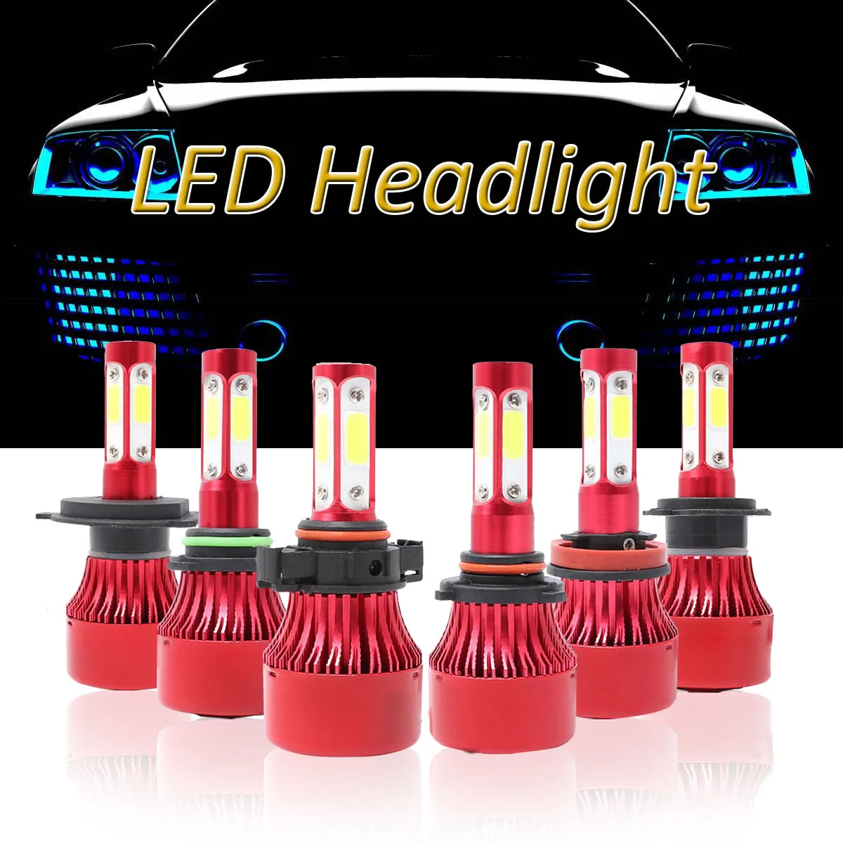 

2 шт., Автомобильные противотуманные светильник 5202 9005 9006 H4 H7 H8 H11 H13 72 Вт 9012 лм 6500K