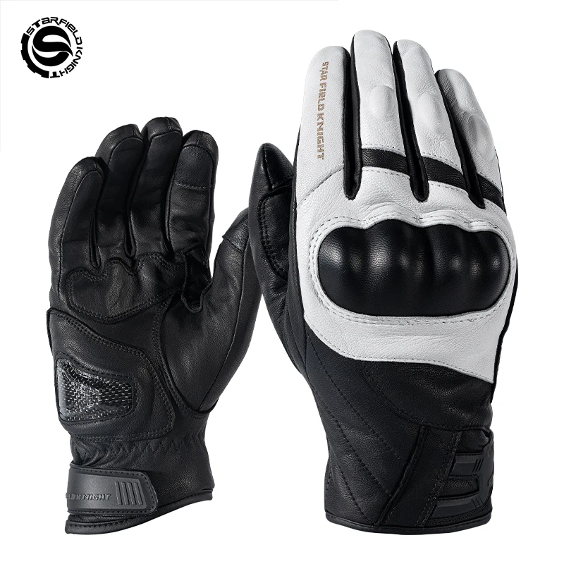 

SFK зимние теплые перчатки для езды на мотоцикле, водонепроницаемая внутренняя подкладка, натуральная козья кожа, нескользящая износостойкая защита суставов
