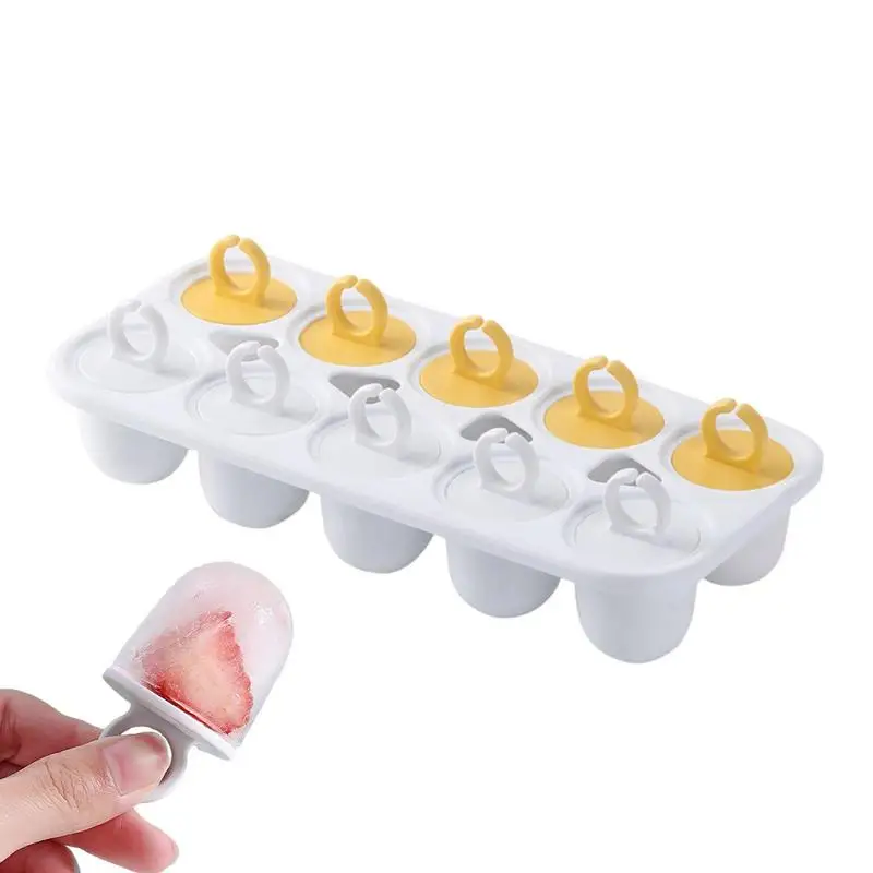 

Ice Cube Tray 10 Holes Ice Maker & Container With Rings Ice Cube Maker Mold For Freezer Drinks & Cocktail Chilling