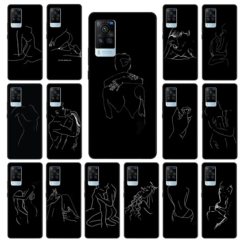 

Love Line Art Drawing Phone Case for VIVO V21e V20 SE V2023 V15 Pro V21 V19 V17 Neo 1819 1915 1907 1906 X60 Pro X50