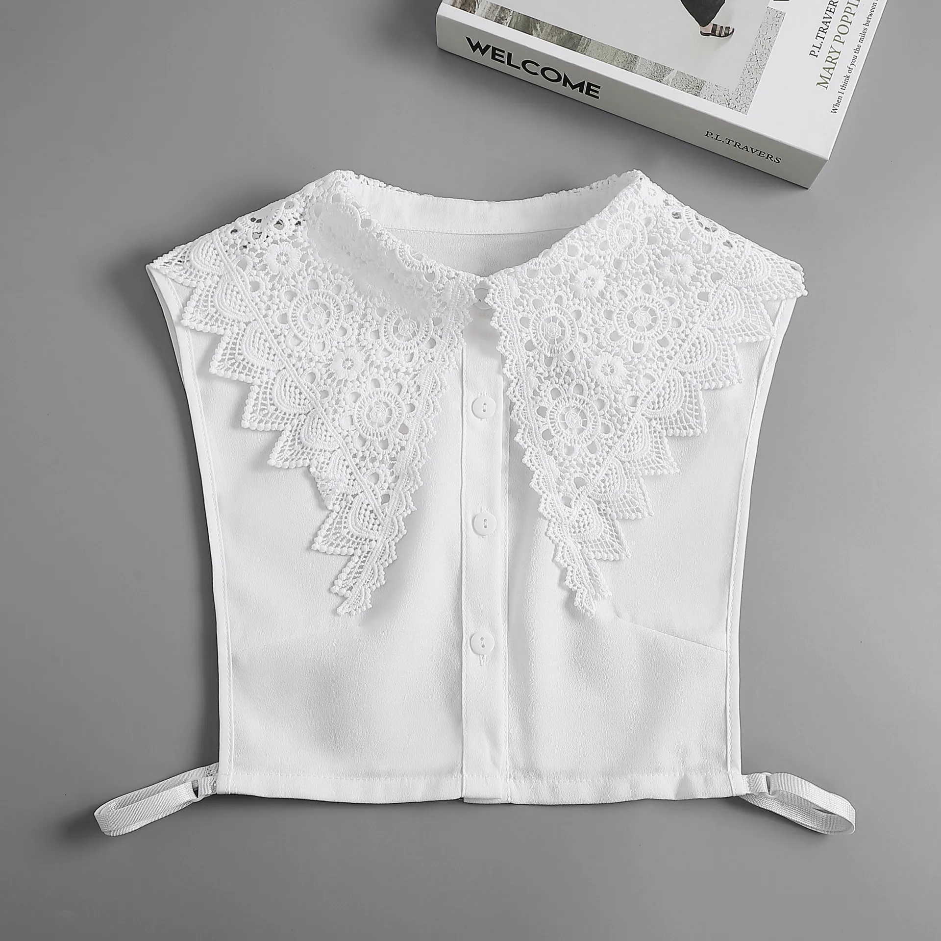 

Women Lace White Fake Collar Detachable Doll Collar Women Vintage Lace Shirt Collar Blouse Top False Blouse Collar Half Shirt