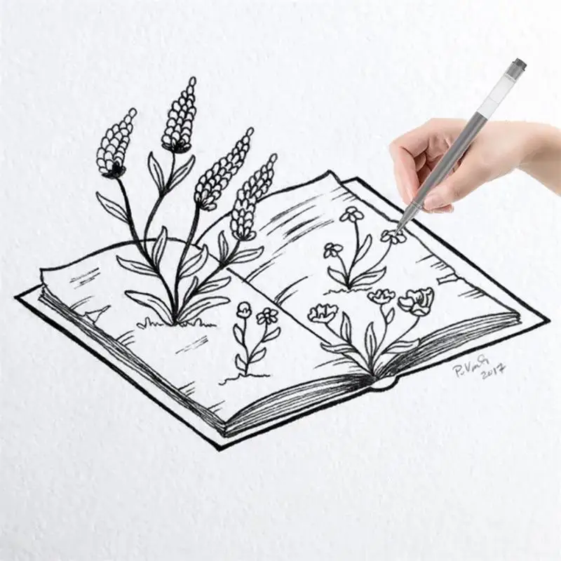 

Millet Giant Writing Gel Pen 10pcs 4 Times Writing Length 0.5mm Spring Bullet Head Trial And Student Teacher Office Calligraphy