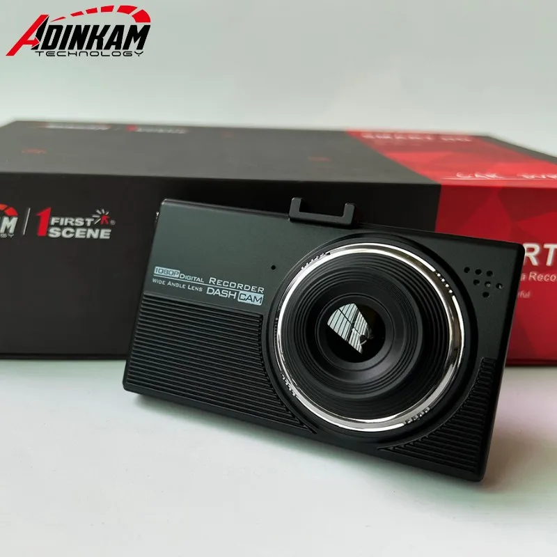 ADINKAM 4-дюймовая автомобильная камера HD 1080P видеорегистратор с камерой заднего вида, датчиком удара G-sensor, обнаружением движения и скрытой записью для автомобиля, WDR A803S on.