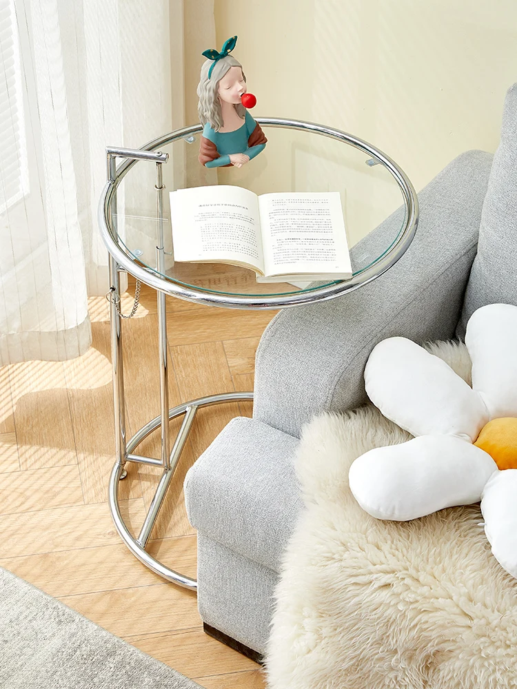 

Средневековый подъемник, прозрачный чайный столик, фотография, стеклянный круглый домашний диван, боковой столик, журнальный столик