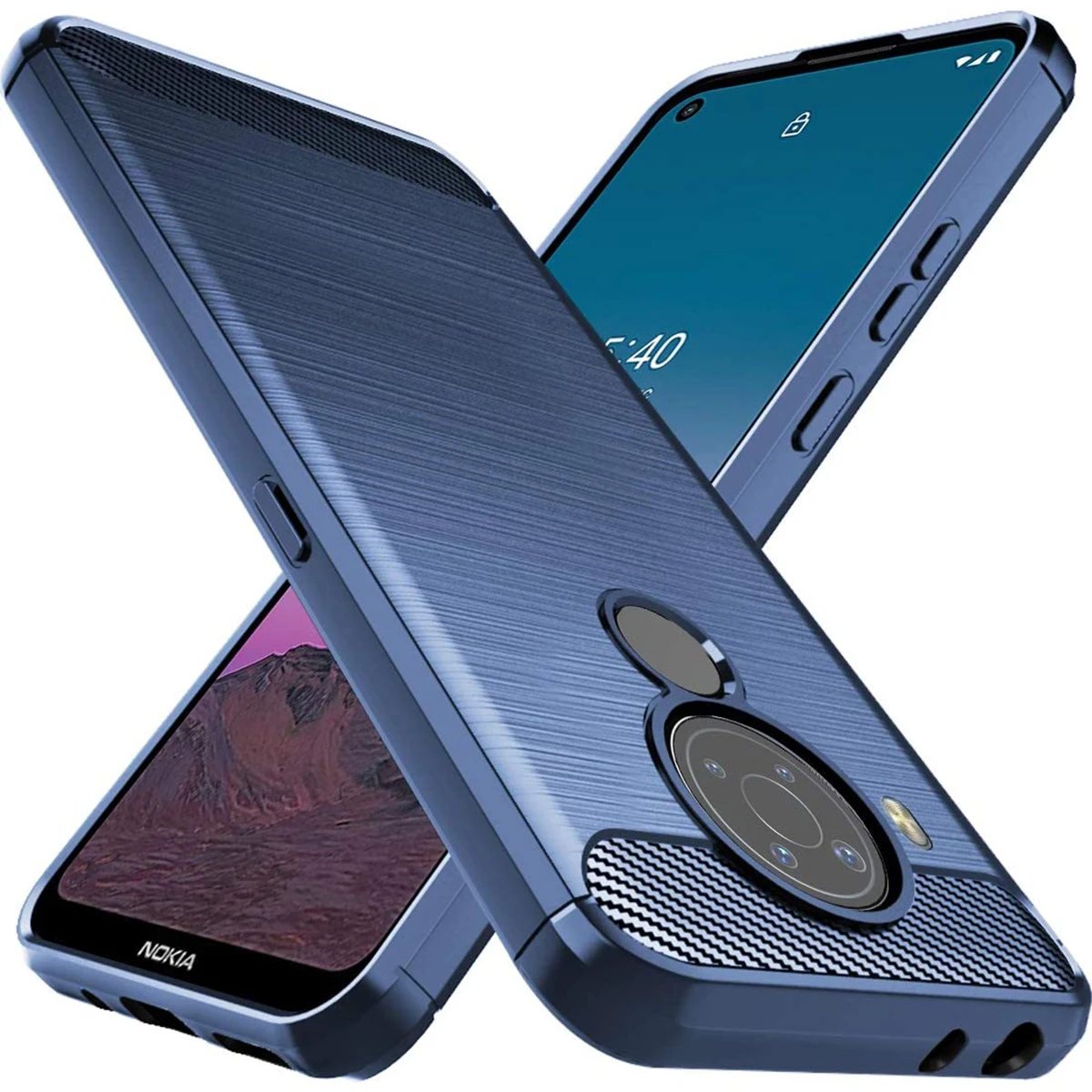 

TPU Brushed Case for Nokia 5.4 / Nokia 5.1 / 5.3 / Nokia 5/ Nokia 5.1 Plus Soft Silicon with Texture Carbon Fiber Design Cover