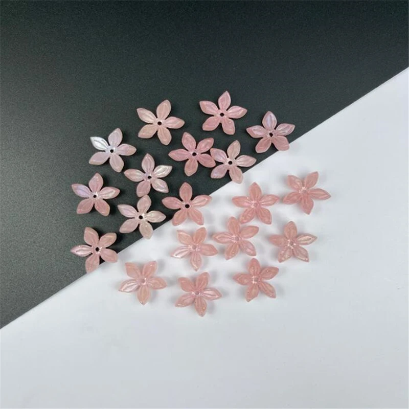 New Creative Acetic Acid Flower Beads Torus 14MM Spacer Beads Charm Connectors Diy Hairpin Jewelry Making Resin Acessories