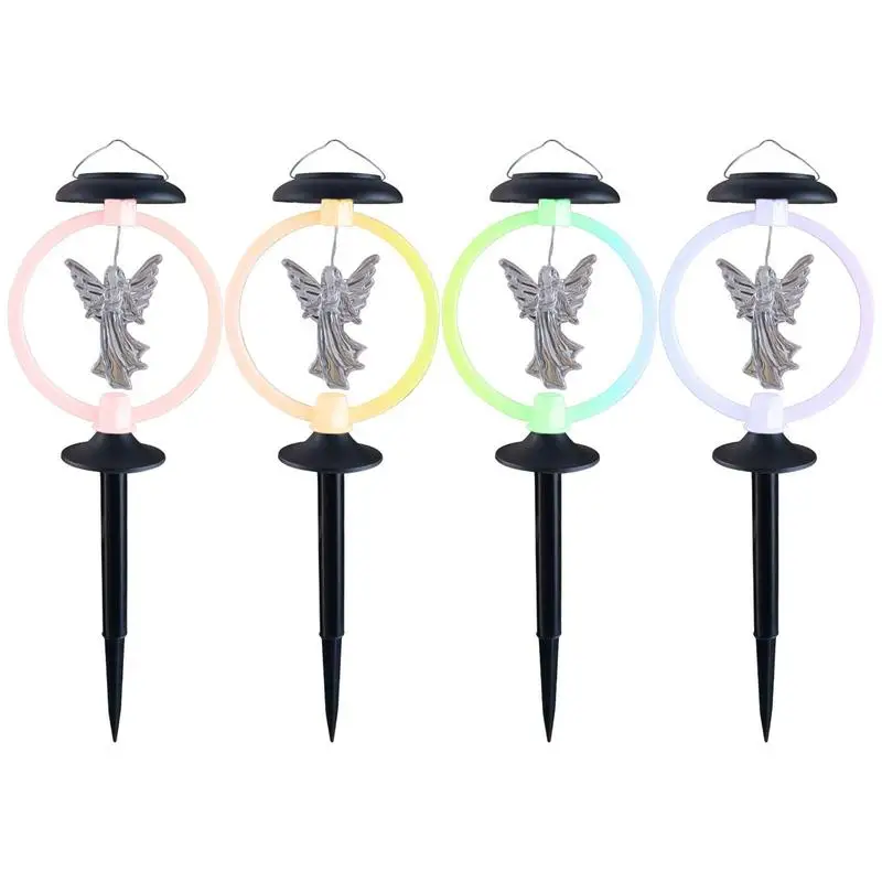 

Solar Pathway Lights Outdoor Decoration Garden Stake Solar Power 4pcs/set Decorative Angel Statue IP65 Waterproof For Pathway