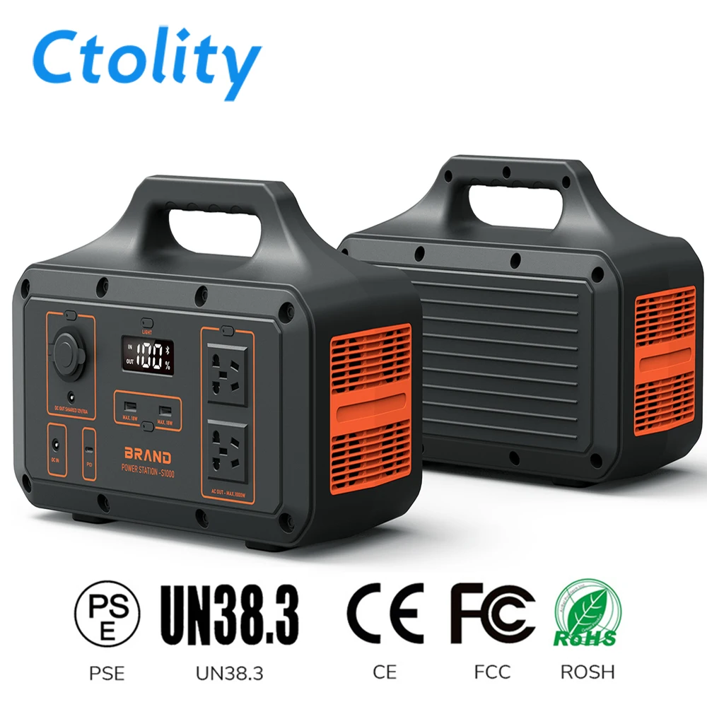 

1000W Solar Power Station for Camping 220v 1021Wh Powerstation Lithium Portable Energy Storage Power Supply RV Outdoor Travel