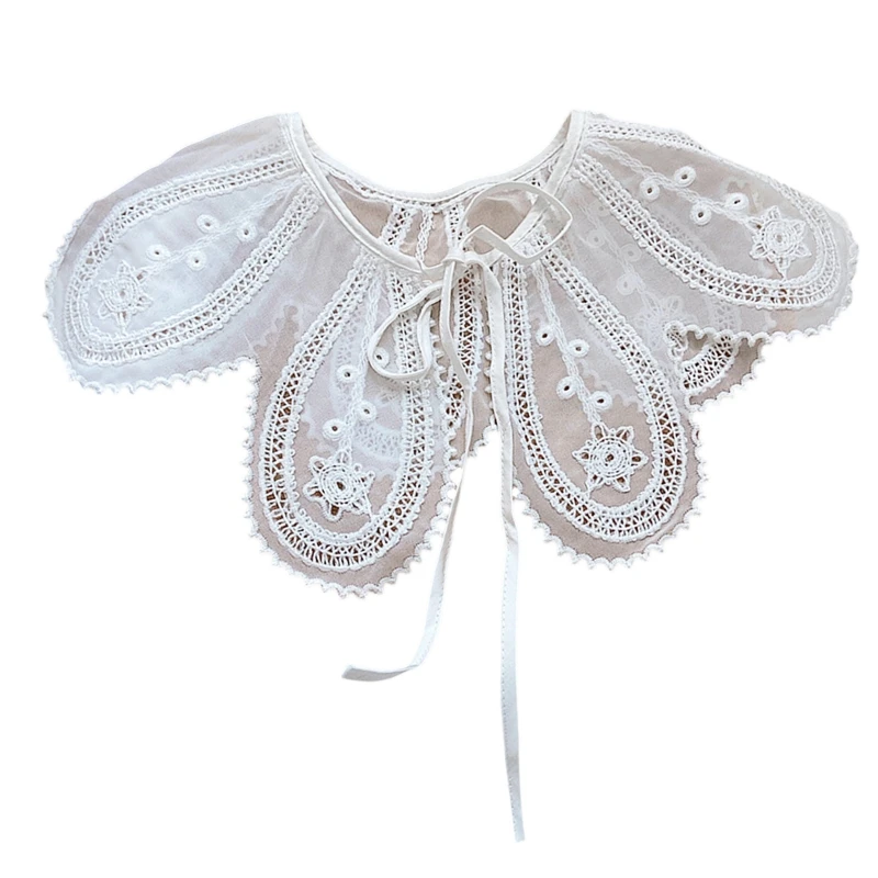 

Lace False Collar Hollow Out Trim Easy To Wear False Collar Hanfu Shoulder Warp Collar Hanfu Cute Decorative Collar