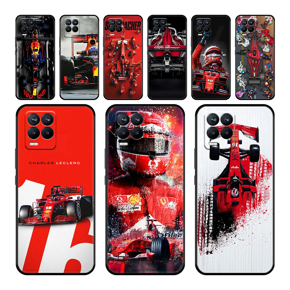 

Celular Black Case for Realme C11 C15 6 C3i 8 Pro 9 7 C21Y C21 GT2 Plus Neo3 7i Master Silicone TPU Schumacher Formula 1 F1