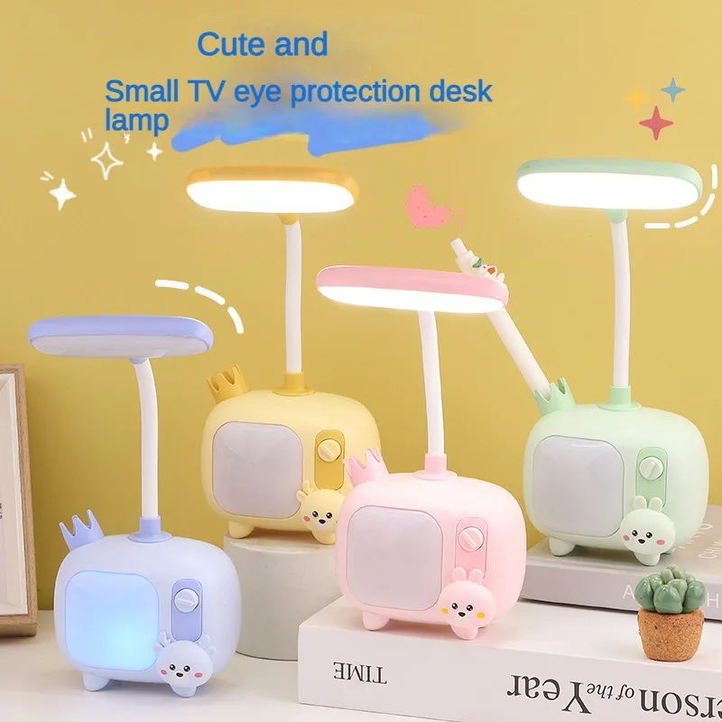 USB Cartoon Cute Night Light Switch Style Children's Bedroom Decoration Desk Lamp Bedside Study Desk Lamp Gift For Children