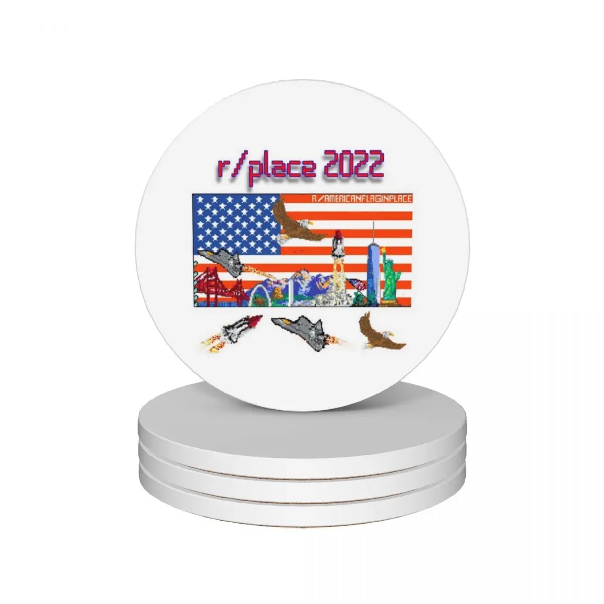 R/America anflaginplace 2022 конечный результат Merch керамические подставки (набор из 4) Тарелка
