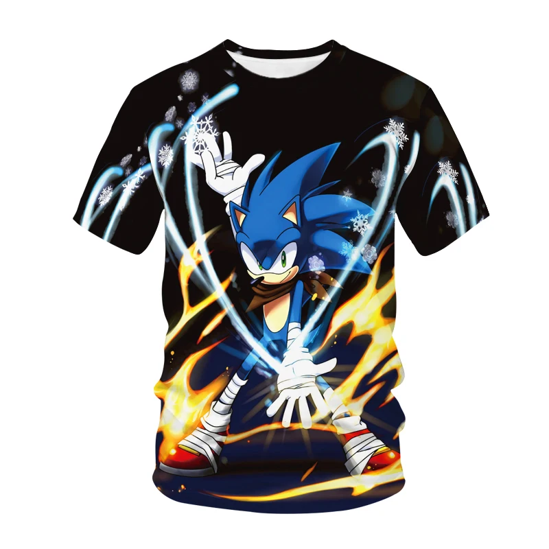 

Summer Anime Game T-Shirts Cartoon Sonic 3D Print Streetwear Kids Casual T Shirt Harajuku Children Boys Girls Tees Tops Clothing