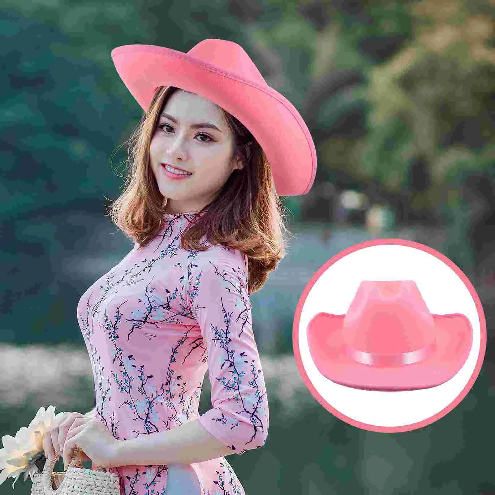 

Western Style Cowboy Hat Pink Color Cowgirl Headgear Cosplay Hat Party Costume