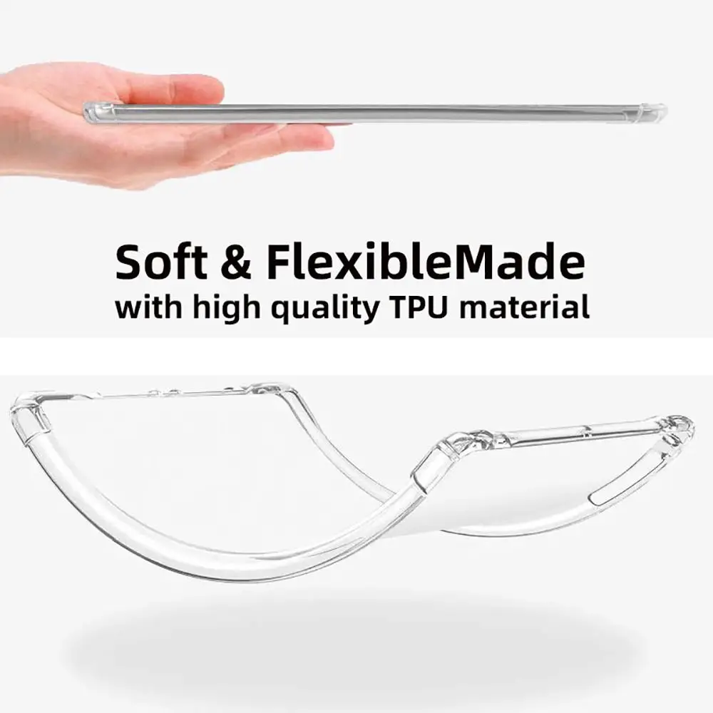 2024 6-7 inch eReader Case Airbag Corner Transparent e-Book Back Cover Soft TPU Protective Shell for Hanvon Clear 7/6/6Plus/6Pro