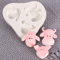 3d bull head silicone mold animals cattle fondant molds diy party cake decorating tools chocolate candy cupcake baking moulds