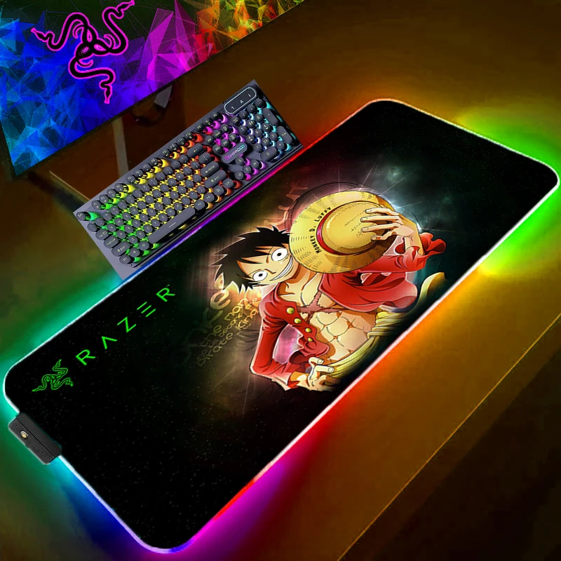 

Goliathus RAZER one piece RGB Mouse Pad Gaming Desk Accessories Carpet Deskmat Keyboard Mat LED Mousepad Laptops Pads Pc Mats