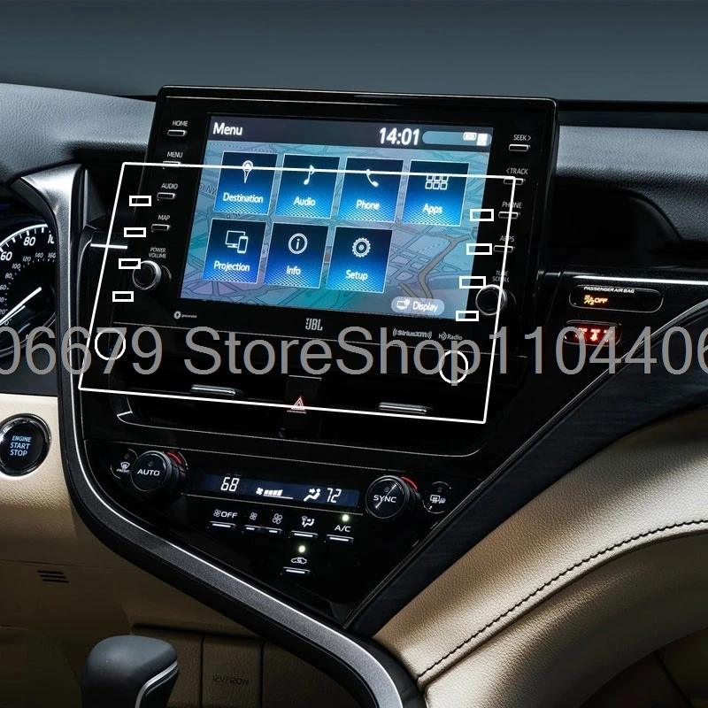 

Защитная пленка из закаленного стекла для Toyota RAV4 Prime XSE 2021 2022 9-дюймовый автомобильный радиоприемник с GPS-навигацией, защитный фитинг